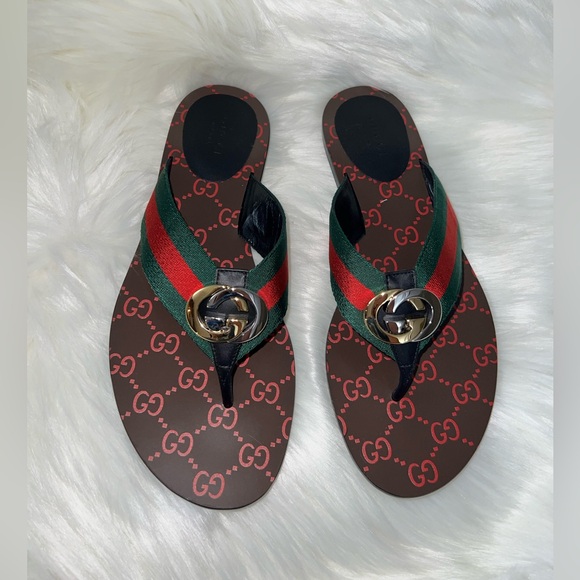 Gucci - Kika Canvas Thong Sandals - Picture 12 of 16